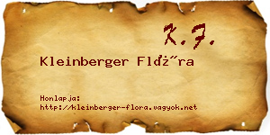 Kleinberger Flóra névjegykártya